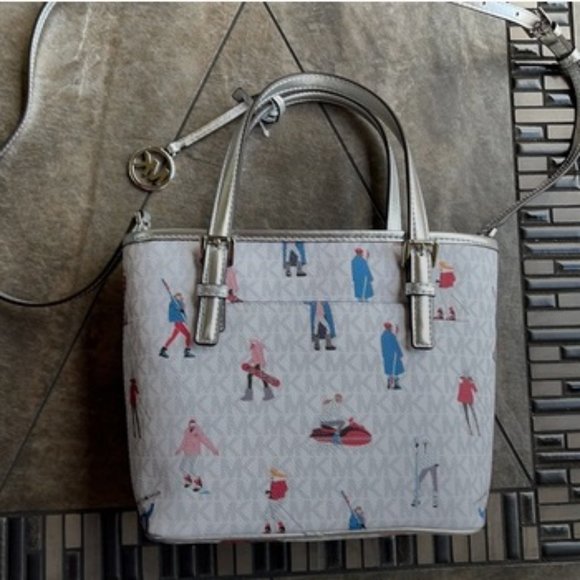 Michael Kors Jet Set Girls XS Convertible Satchel Bright White - Picture 2 of 15